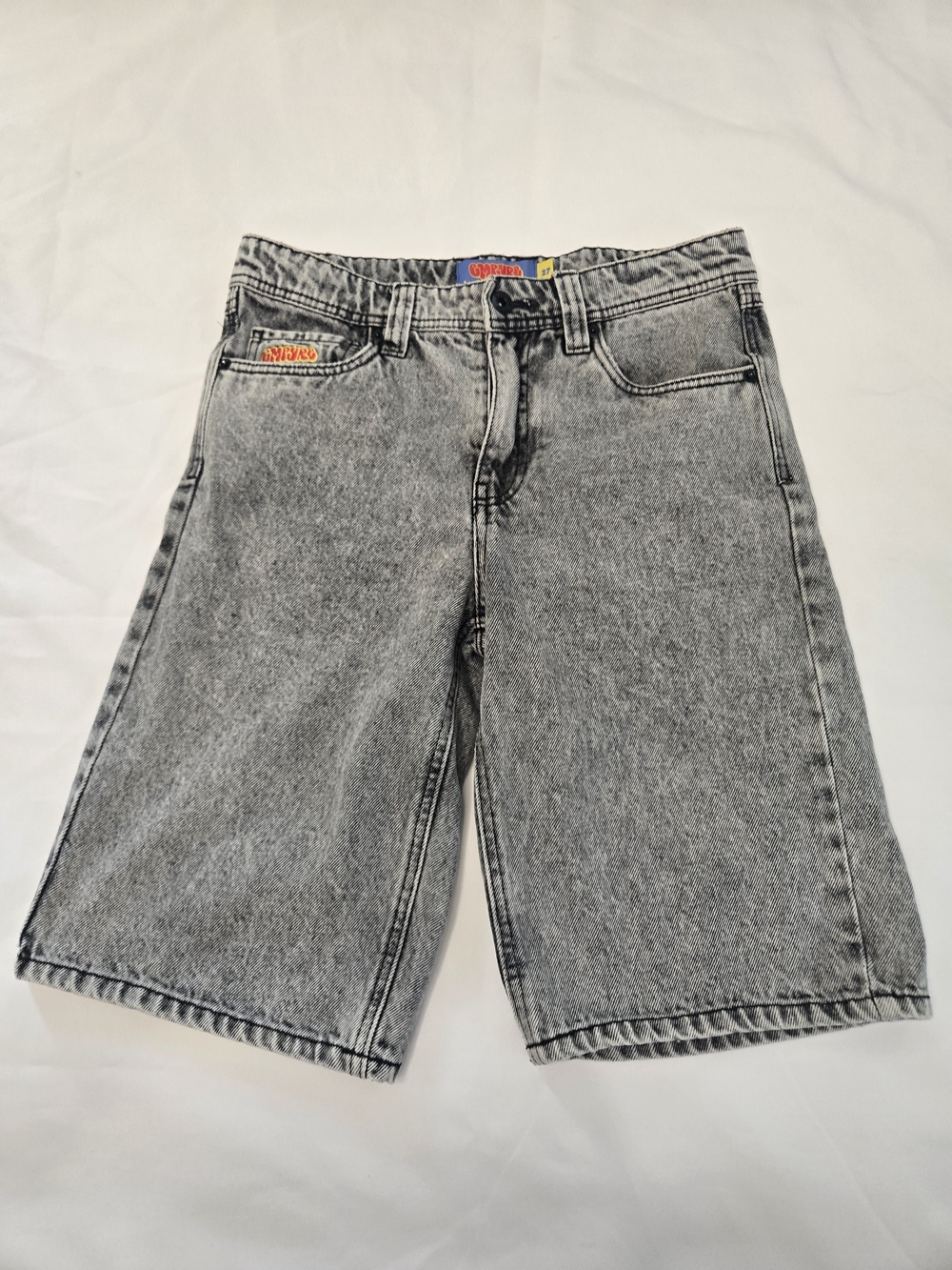 EMPYRE Acid Wash Gray Denim Shorts